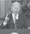  ?? EVAN VUCCI/AP ?? President Joe Biden said in an address Tuesday that “we’ve been a nation too long at war.”