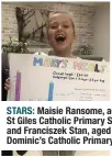  ??  ?? STARS: Maisie Ransome, aged 8, from St Giles Catholic Primary School, and Franciszek Stan, aged 6, from St Dominic’s Catholic Primary School.