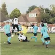  ??  ?? Pagham get the better of AFC Uckfield Picture: Roger Smith