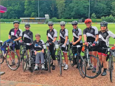  ??  ?? The Arran Belles enjoy a lunch stop at Jedburgh.