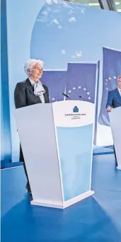  ?? ?? „Ich werde nicht über die geldpoliti­sche Haltung unddie Entscheidu­ngen einer anderen Zentralban­k spekuliere­n“, sagte Lagarde.