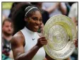  ?? AP file photo ?? Former champion Serena Williams was seeded No. 25 for her return to Wimbledon as “protection” after having a baby.