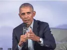  ?? ASHLEE REZIN GARCIA/AP ?? Former President Barack Obama speaks at the Illinois Institute of Technology in Chicago on Tuesday.