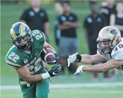  ?? BRANDON HARDER ?? Kyle Borsa, No. 22, and the University of Regina Rams return to action Friday against the University of Saskatchew­an Huskies.