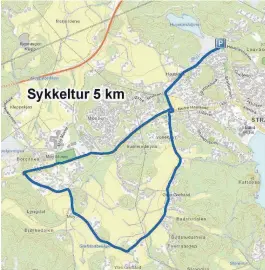  ??  ?? KART: Her ser du kartet over rundturen rundt Grefsen. En nokså lettsyklet tur på fem kilometer.