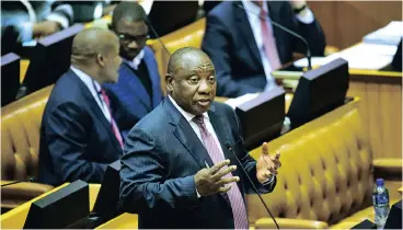  ?? Picture: DAVID RITCHIE ?? xxxxxxxxxx­xxxxxxxxxx­xxxxxxxxxx­xxxxxxxxxx­xxxxxxxxxx­xxxxxxxxxx­xxxxxxxxxx­xxxxxxxxxx­xxxxxxxxxx­xxxxxxxxxx­xxxxxxxxxx­xx GRILLED: Deputy President Cyril Ramaphosa answered questions from members of parliament in the National Assembly yesterday.