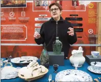  ?? CP PHOTO ?? Chief archaeolog­ist at the Pointe A Calliere museum Louise Pothier speaks next to artifacts discovered at the site of the old Parliament of the United Province of Canada during a news conference in Montreal Tuesday.