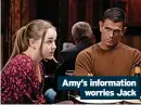  ?? ?? Amy’s informatio­n worries Jack