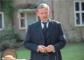  ??  ?? Martin Clunes of “Doc Martin” also stars as Sir Arthur Conan Doyle, creator of Sherlock Holmes, in a three-part Masterpiec­e Mystery! adaptation of a novel by Julian Barnes. Meanwhile, two more seasons of “Doc” are planned.