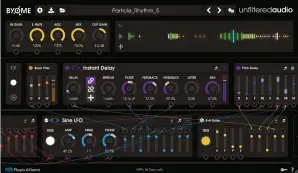  ??  ?? Patch modulators to targets by dragging virtual cables around