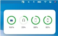  ??  ?? On Big Sur, use the Widget to show an iOS–style readout of the batteries of all connected devices at a glance.