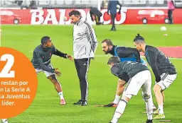  ??  ?? PUNTERO. La Juventus practica para mantenerse en forma y no soltar la cima de la Serie A.