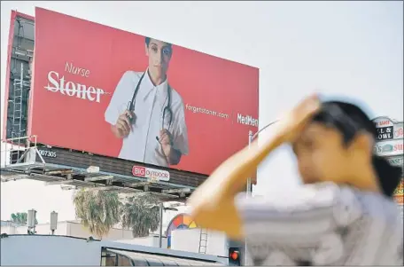  ?? Chris Pizzello Associated Press ?? MEDMEN ENTERPRISE­S’ advertisin­g campaign made its debut this year as part of a larger push by the cannabis industry to normalize the use of marijuana. The nurses, teachers, scientists, grandmothe­rs and others featured in the billboards are actors.