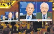  ?? REUTERS ?? ■
US Democratic presidenti­al hopefuls Michael Bloomberg (left) and Bernie Sanders being screened from the debate in Las Vegas.