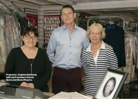  ??  ?? Proprietor, Stephen Redmond, with staff members Sharon Byrne and Eileen Phayres.