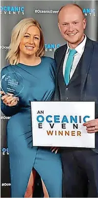  ?? ?? Chloe and Jack Cook enjoyed double success at the English Wedding Awards 2022