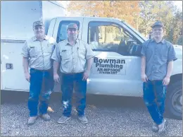  ?? Staff photo by Andrew Bell ?? ■ From left, Ricky, John and Carter Bowman are the the second, third and fourth generation­s of the family business, Bowman Plumbing in Ashdown, Arkansas.