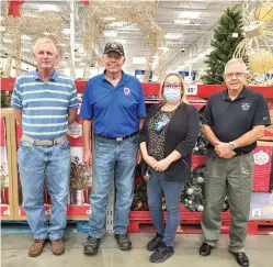  ?? Submitted photo ?? ■ Sam’s Club on Friday became a gold sponsor for the Arkansas Military Veterans Hall of Fame. From left are Jason Duvall, AMVHOF treasurer; Dwight Witcher, AMVHOF chairman/ director; Amanda White, Sam’s Club of Hot Springs manager; and Rick Musticchi, AMVHOF secretary.