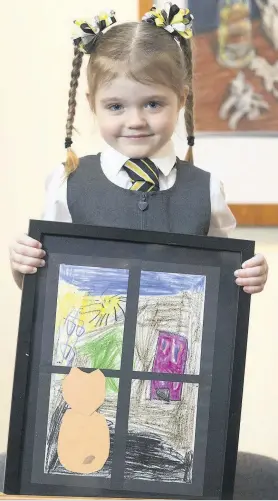  ??  ?? Talented Little Niamh McKniff’s artwork is to be reproduced as an Inspired poster