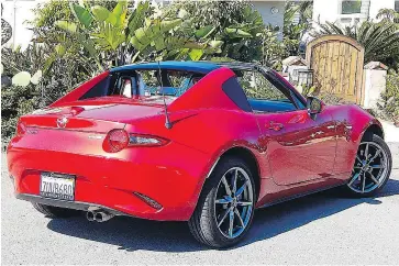  ??  ?? The brilliant-handling 2017 Mazda MX-5 RF uses a double-wishbone front suspension and a rear multi-link setup. BRIAN HARPER/ DRIVING.CA