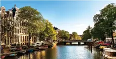  ??  ?? Cruise the Danube with Avalon Waterways, above; enjoy Amsterdam with Emerald Waterways, right Watery wonders: