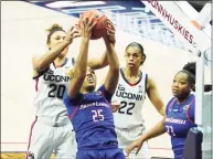  ?? David Butler II / Associated Press ?? Evina Westbrook (22) made her UConn debut in Saturday’s win over UMass Lowell.