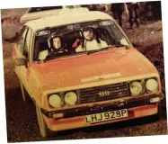  ??  ?? Racing: Dot at the wheel of her rally car in the Seventies and far right