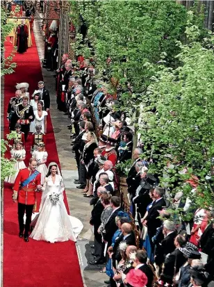  ??  ?? Connolly’s work was seen by millions during the wedding of Prince William, Duke of Cambridge and his bride Catherine, Duchess of Cambridge.