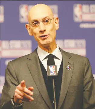  ?? DENNIS WIERZBICKI/USA TODAY SPORTS ?? NBA commission­er Adam Silver has overwhelmi­ng support from the league’s board of governors for his plan to resume the season.