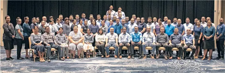  ?? Photo: Waisea Nasokia ?? Jack’s Group of Companies retail managers and executives during the start of the three-day Jack’s of Fiji Retail Leadership Workshop currently underway at the Sofitel Fiji Resort on Denarau Island on May 11, 2022.