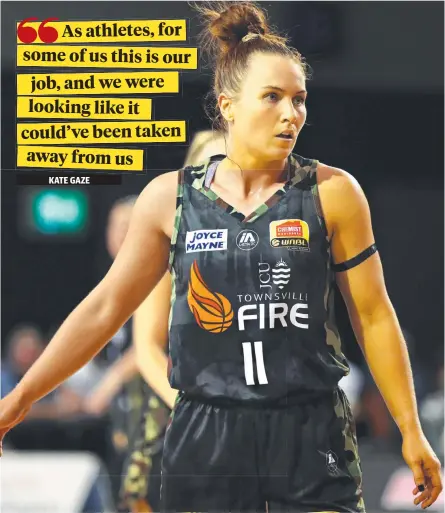  ?? Picture: ALIX SWEENEY ?? RELIEVED: Kate Gaze is determined to return to her best for Townsville Fire this coming season.