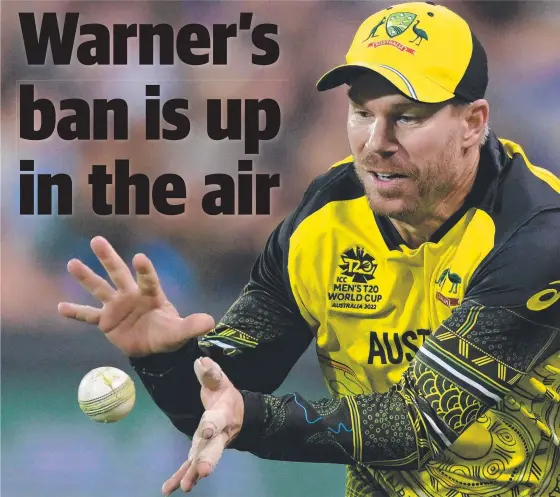  ?? Picture: AFP ?? David Warner could see his lifetime leadership ban overturned after a change to the players’ code of conduct.