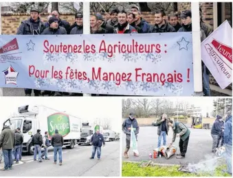  ??  ?? Tandis qu’une délégation est reçue par le directeur de Socopa viandes à Cherré, des agriculteu­rs organisent un barbecue devant les grilles de la société ; tous sont venus dire non à l’importatio­n de viande italienne au sein de l’abattoir.