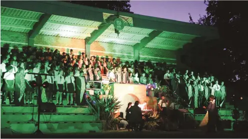  ?? Photo: Sue Maclennan ?? The Victoria Girls’ High School choir performs at Sing it! a feast of choral and other vocal music at the school’s playing fields last Friday. The event launched the school’s Founders Day celebratio­ns. Hear the choir and others at MASICULE-2017 on...