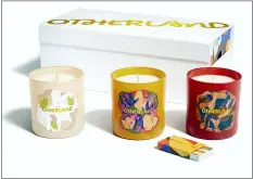  ?? OTHERLAND VIA AP ?? This undated photo provided by Otherland shows candles available from Motherland. If you’re up for bringing the outdoors in via room scent, Otherland has several evocative soy-based candles for you, with scents of smoke, wood fires, grass and desert sand.