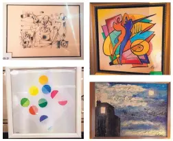  ?? COURTESY OF RALPH MINNICOZZI ?? Clockwise from top left: Artworks by Joan Miró, Alfred Gockel, Autumn de Forest and Yaacov Agam were in Ralph Minnicozzi’s U-Haul when it was stolen in Albuquerqu­e during his cross-country move.