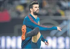  ?? FOTO: GETTY ?? La rodilla de Piqué le da problemas desde la entrada de Moreno