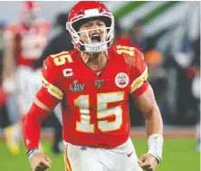  ?? ROBERT DEUTSCH/USA TODAY FILES ?? Kansas City quarterbac­k Patrick Mahomes will try to live up to his new 10-year deal worth US$450 million.