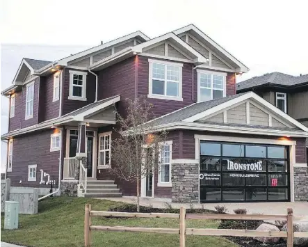  ??  ?? Ironstone Homes is one of seven residentia­l builders operating in Crystallin­a Nera, which features single-family homes starting in the high $300,000s. Duplexes start in the high $200,000s.