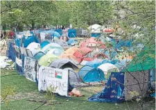  ?? RYAN REMIORZ THE CANADIAN PRESS ?? McGill University says the pro-Palestinia­n encampment on its campus poses a “security, safety and public health risk.”