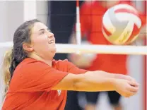  ?? JIM THOMPSON/JOURNAL ?? Defensive specialist Maddie Mayfield, from La Cueva, is part of a veteran volleyball squad returning for the University of New Mexico this season.
