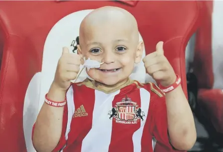  ??  ?? Bradley Lowery, five, is fighting neuroblast­oma cancer.