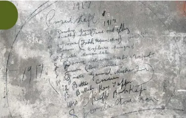  ??  ?? The list of ‘Present Staff’ at Barry’s Hardware, Patrick Street, Fermoy, dated 1917 and uncovered earlier this year, includes what is believed to be the signature of Liam Lynch, 5th from the top. (Pic: Katie Glavin)