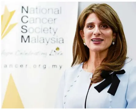  ?? — DARRAN TAN/The Star ?? Princess Dina, president-elect of the Union for Internatio­nal Cancer Control and mother of a cancer survivor.