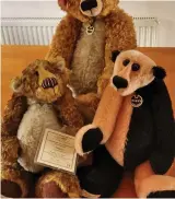  ??  ?? Priceless: Kathryn’s bears, from left, Hopeful, Patsy Paws and Specky