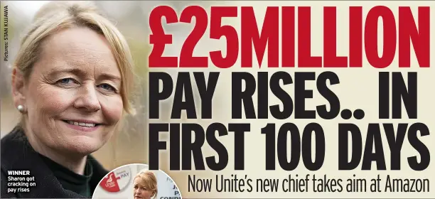  ?? ?? WINNER Sharon got cracking on pay rises