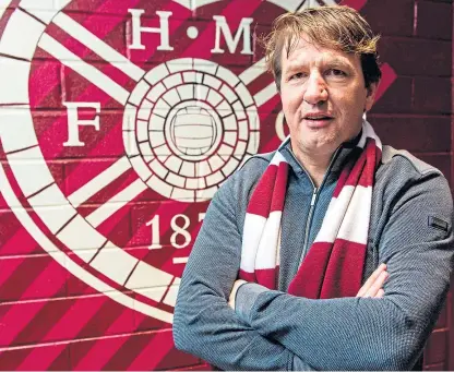  ??  ?? Wraps off new Jambos manager Daniel Stendel at Tynecastle yesterday.