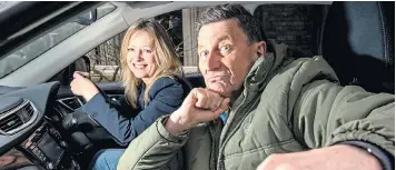  ??  ?? Driving each other crazy... Steve and Jackie Allen have a combined 85 years of experience behind the wheel and are quick to pinpoint their partner’s faults on the road