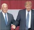  ??  ?? TEAM: Indiana Governor Mike Pence with Donald Trump.