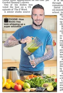  ??  ?? ■
FOODIE: How Becks may look whipping up a super smoothie